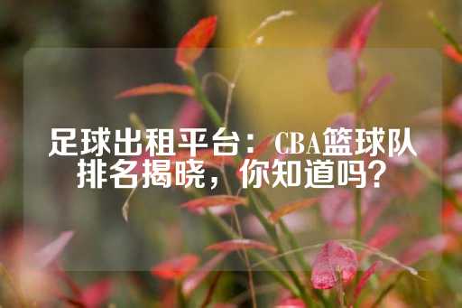 足球出租平台：CBA篮球队排名揭晓，你知道吗？-第1张图片-皇冠信用盘出租